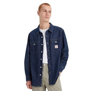 NWT Levi’s Workwear Classic Dark Wash Denim Worker Shirt Size Small *Flaw*